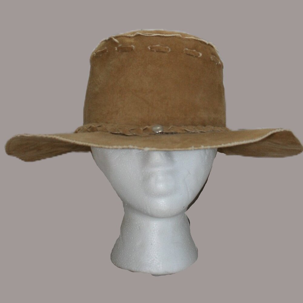 🌵 Vintage Faux Suede Western Cowboy Bolero Hat – 1970s 🌵